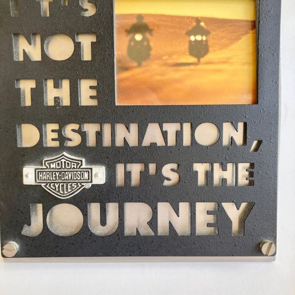 Vintage Harley Davidson Picture Photo Frame Motorcycle Destination Journey Logo - Picture 6 of 12